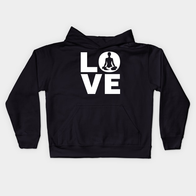 Love Yoga Gift For Yogis Kids Hoodie by OceanRadar